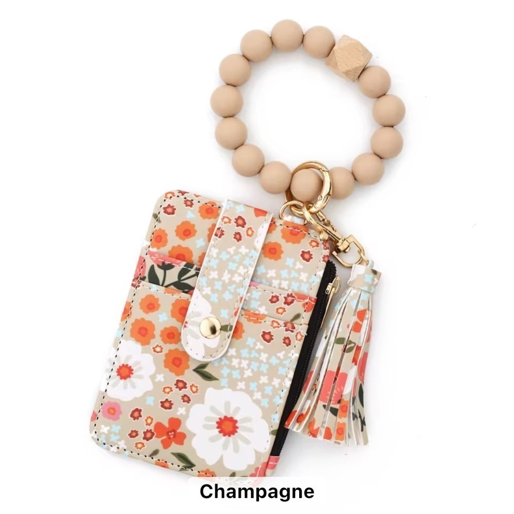 NWT Bogg Compatible Bracelet Wristlet Combo Champagne and Melon  Floral OS - Picture 2 of 7